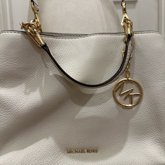 Michael Kors Crossbody Bag Handbag Purse with Handles Leather and Gold Metal - Picture 4 of 8